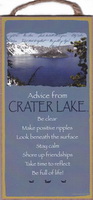   Sign- Advice from Crater Lake